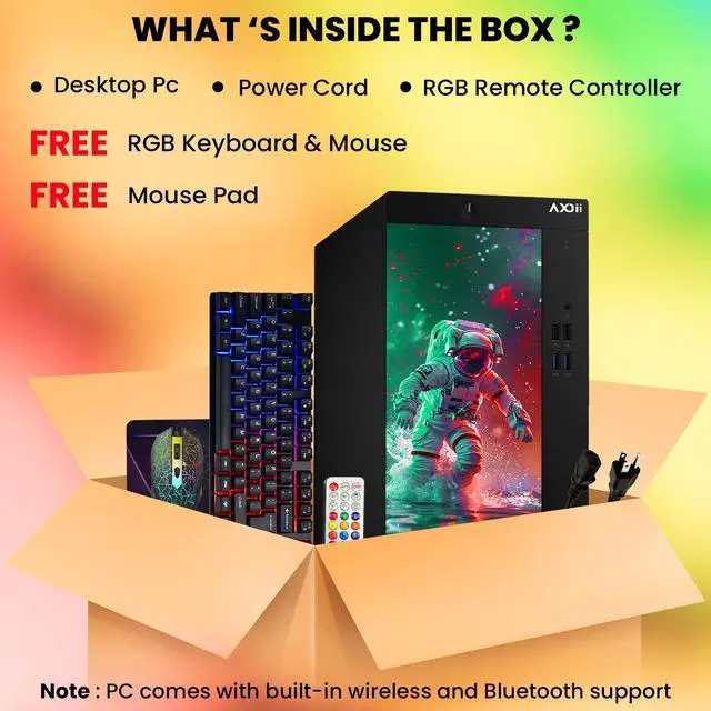 Alt view image 4 of 4 - AXOII Custom RGB Computer PC - Intel Core i5 Processor up to 4.1GHz, 16GB DDR4 RAM, 512GB NVMe SSD, Wi-Fi, Bluetooth, Windows 11 Pro