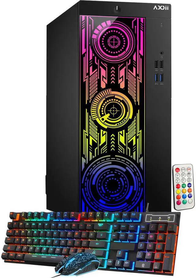 Main image of AXOII Custom RGB Computer PC - Intel Core i5 Processor up to 4.1GHz, 16GB DDR4 RAM, 512GB NVMe SSD, Wi-Fi, Bluetooth, Windows 11 Pro