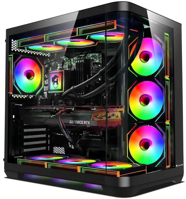 Main image of HAJAAN PhantomX Gaming Desktop PC, Intel i9 12900K Processor, GeForce RTX 5070 12GB GDDR7, AI-Enhanced Graphics, 32GB DDR4, 2 TB NVMe SSD, Liquid Cooling, Wi-Fi, Window 11 Pro