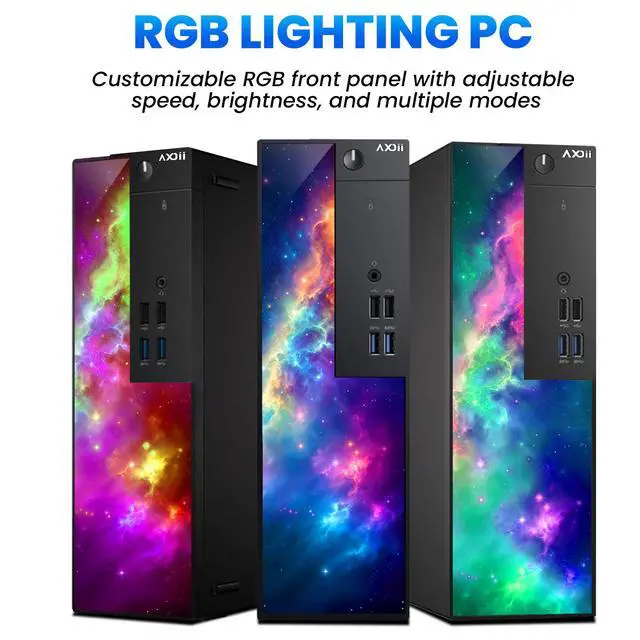 Alt view image 2 of 5 - Refurbished (Good) - Custom Built RGB Gaming PC Desktop Computer, Intel Core i7-6700 Upto 4.0GHz, AMD Radeon RX 550 4GB, 16GB RAM, 512GB SSD - Windows 11 Pro