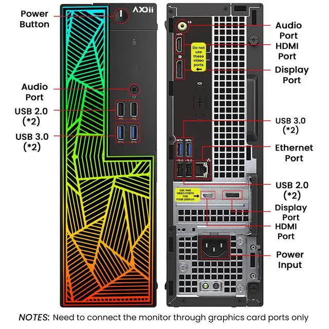 Alt view image 3 of 5 - AXOII RGB Gaming PC Desktop Computer + 24 Inch FHD Monitor Intel Core i5, Radeon RX 550 4GB, 16GB DDR4, 512GB NVMe SSD, Wi-Fi, Speakers, Windows 11 Pro