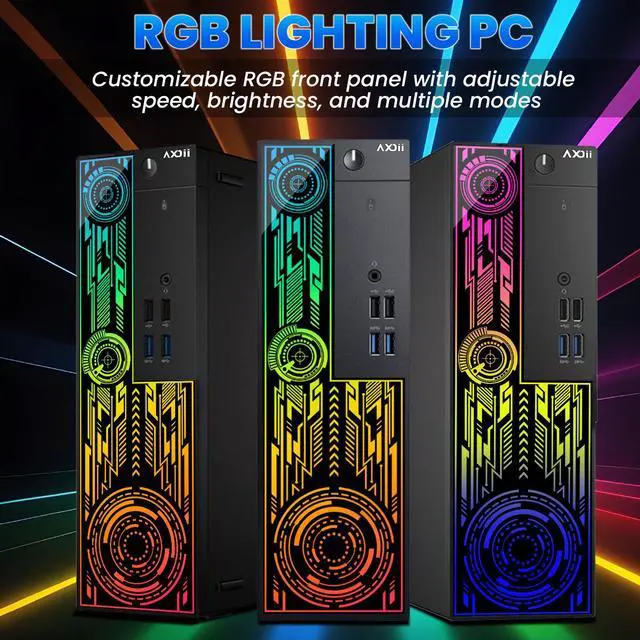 Alt view image 2 of 6 - AXOII ELECTRA RGB Gaming PC Desktop Computer, Intel Core i7-6700 Upto 4.0GHz, GeForce GT 1030 2GB GDDR5, 16GB RAM, 512GB SSD, Wi-Fi, Bluetooth - Windows 11 Pro