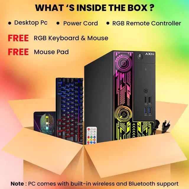 Alt view image 6 of 6 - AXOII ELECTRA RGB Gaming PC Desktop Computer, Intel Core i7-6700 Upto 4.0GHz, GeForce GT 1030 2GB GDDR5, 16GB RAM, 512GB SSD, Wi-Fi, Bluetooth - Windows 11 Pro