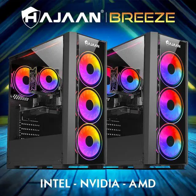 Alt view image 2 of 7 - HAJAAN BREEZE Gaming PC 12th Gen Intel i7-12700F, RTX 5070 12GB GPU, 32GB RAM, 1TB NVMe SSD, Windows 11 Pro