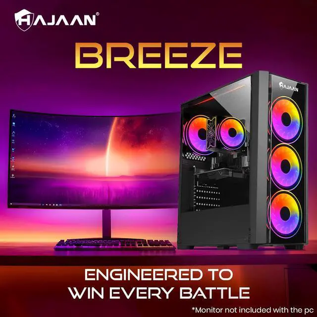 Alt view image 7 of 7 - HAJAAN BREEZE Gaming PC 12th Gen Intel i7-12700F, RTX 5070 12GB GPU, 32GB RAM, 1TB NVMe SSD, Windows 11 Pro