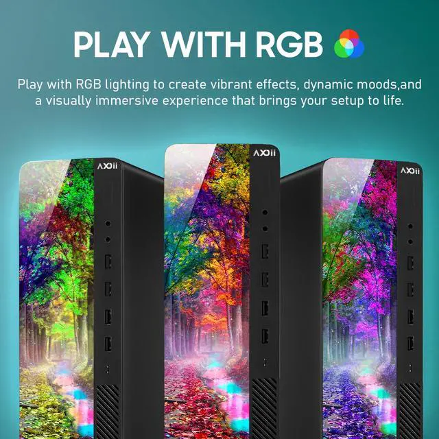 Alt view image 3 of 7 - AXOII RGB Gaming Desktop PC Intel Core i5 up to 4.0GHz, GeForce RTX 3050 6GB, 16GB RAM, 512GB NVMe SSD, Wi-Fi, Bluetooth, Windows 11 Pro