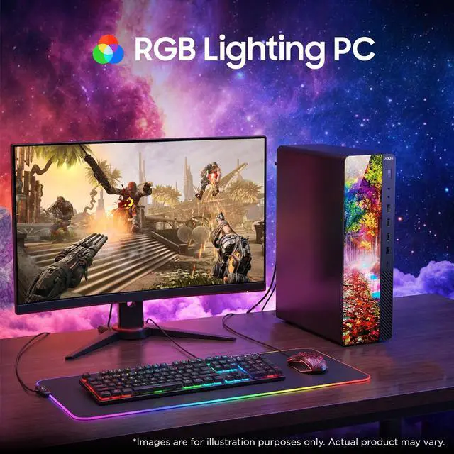 Alt view image 6 of 7 - AXOII RGB Gaming Desktop PC Intel Core i5 up to 4.0GHz, GeForce RTX 3050 6GB, 16GB RAM, 512GB NVMe SSD, Wi-Fi, Bluetooth, Windows 11 Pro