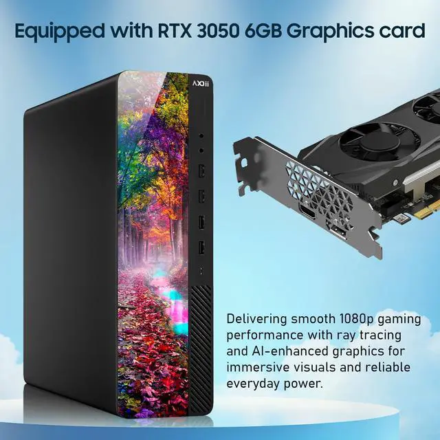 Alt view image 5 of 7 - AXOII RGB Gaming Desktop PC Intel Core i5 up to 4.0GHz, GeForce RTX 3050 6GB, 16GB RAM, 512GB NVMe SSD, Wi-Fi, Bluetooth, Windows 11 Pro