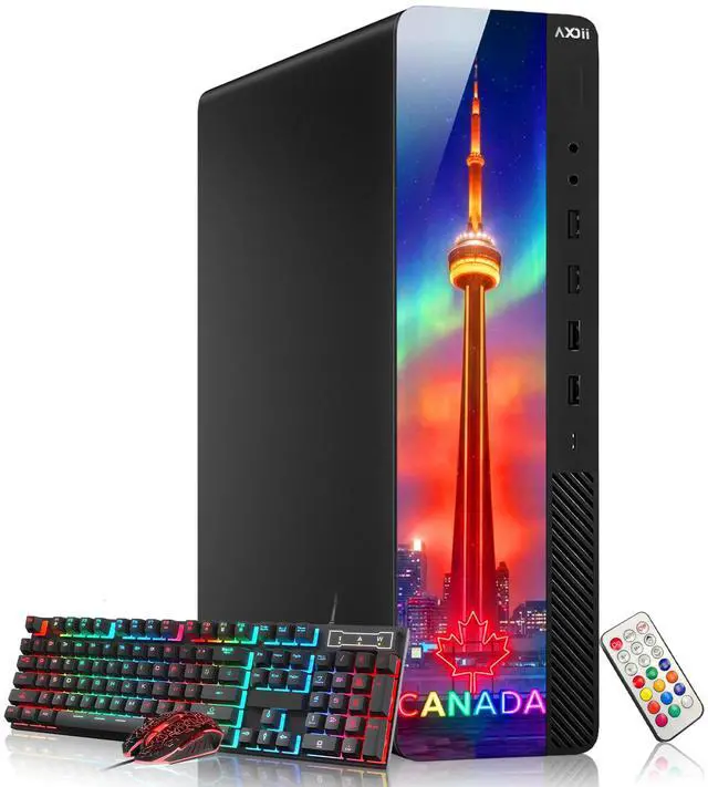 Main image of AXOII RGB Desktop Computer PC Intel Core i5 up to 4.0GHz, 16GB RAM, 256GB NVMe SSD, Wi-Fi, Bluetooth, Windows 11 Pro