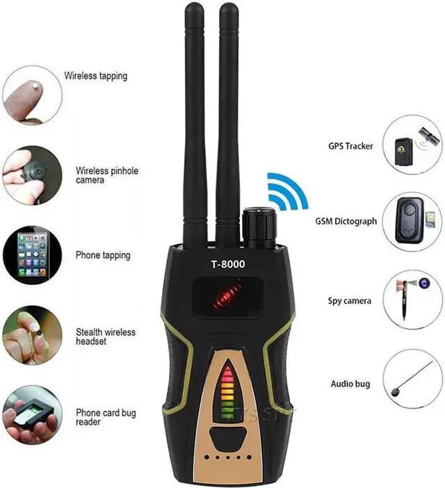 Main image of T8000 Portable Anti Spy Radio RF Signal Detector for Hidden Camera Detection - GSM Audio Bug Finder / GPS Scanner