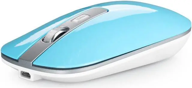 Alt view image 2 of 7 - HXSJ M30 Rechargeable Office Silent Wireless Mouse W/ Metal Scroll Wheel and 1600DPI - Blue