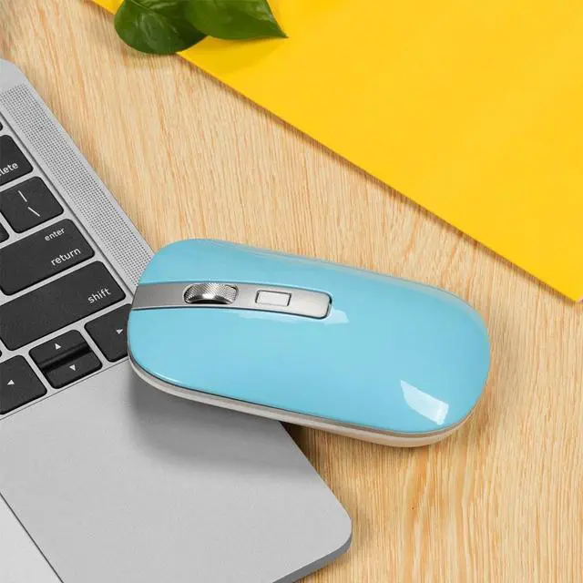 Alt view image 5 of 7 - HXSJ M30 Rechargeable Office Silent Wireless Mouse W/ Metal Scroll Wheel and 1600DPI - Blue