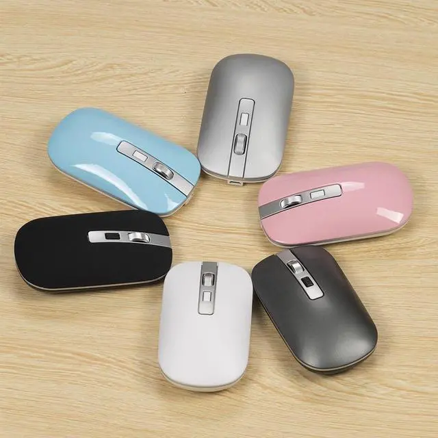 Alt view image 7 of 7 - HXSJ M30 Rechargeable Office Silent Wireless Mouse W/ Metal Scroll Wheel and 1600DPI - Blue