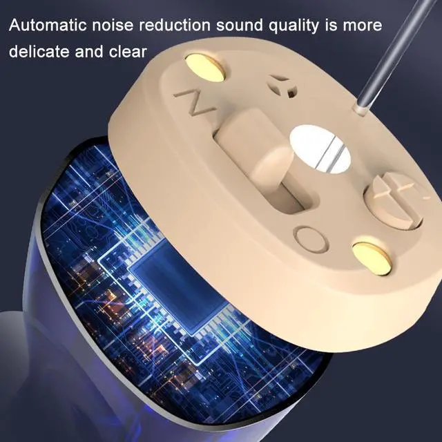 Alt view image 5 of 6 - GM-912 Digital Hearing Aid Sound Amplifier With Digital Display Charging Compartment (Red Blue)