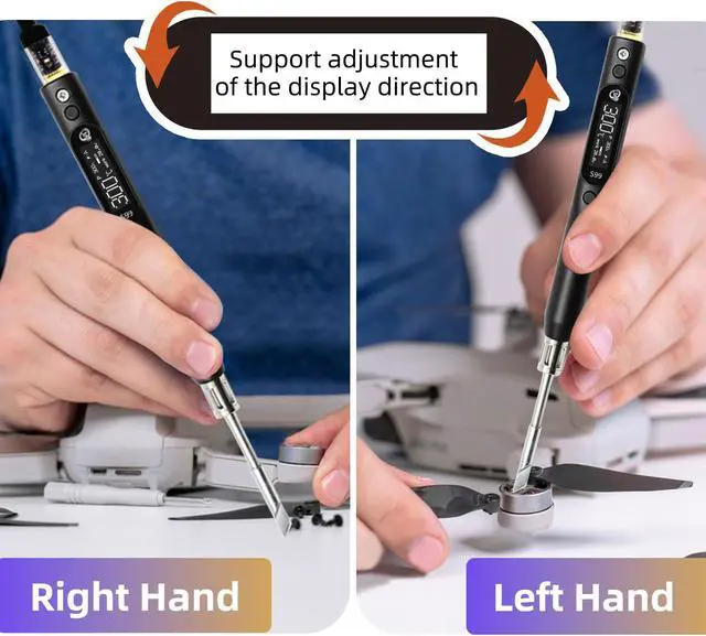 Alt view image 6 of 7 - SEQURE S99 Portable Soldering Iron, Max 150W Electric Soldering Iron, 122-932 Fast Heating, DC/PD/PPS Power Input, Mini Welding Tool (Only Controller + BC2 Solder Tip)
