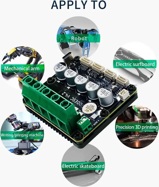 Alt view image 5 of 7 - ODESC V4.2 Brushless Servo Motor Controller Driver Board, Software Configuration Compatible with Odrivetool, FOC, BLDC