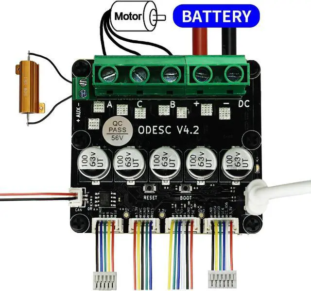 Alt view image 3 of 7 - ODESC V4.2 Brushless Servo Motor Controller Driver Board, Software Configuration Compatible with Odrivetool, FOC, BLDC