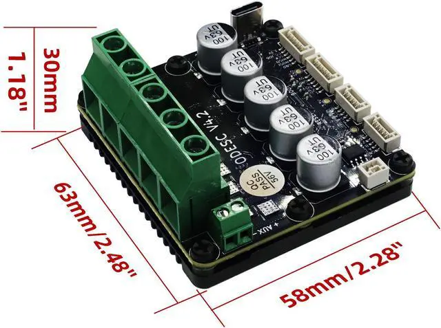 Alt view image 6 of 7 - ODESC V4.2 Brushless Servo Motor Controller Driver Board, Software Configuration Compatible with Odrivetool, FOC, BLDC