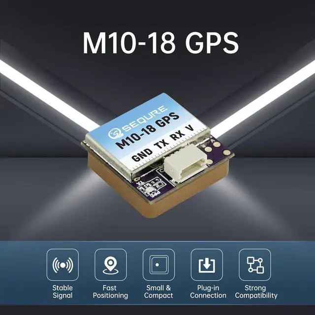 Alt view image 2 of 7 - SEQURE M10-18 Mini FPV GPS Module with Upgraded 10th Generation Chip Ceramic Antenna Fast Satellite Positioning Ublox GPS for FPV Racing Drones