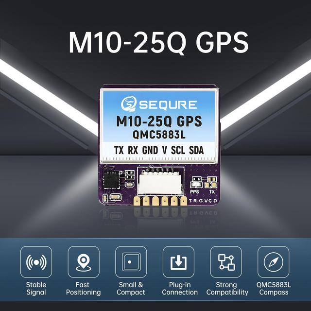 Alt view image 2 of 7 - SEQURE M10-25Q FPV GPS Module with QMC5883L Compass Dual Potocol Upgraded 10th Generation Chip Fast Satellite Positioning for FPV Racing Drones