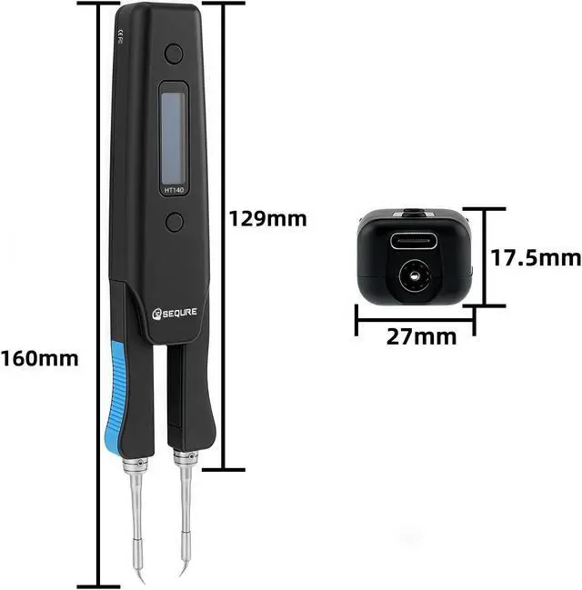 Alt view image 6 of 7 - SEQURE HT140 2-IN-1 Hot Tweezers And Soldering Iron Compatible with C210 Soldering Tips And C120 Hot Tweezers Cartridge Tips Desoldering Tips Support PD|QC|DC Power Supply Desoldering Repair Tool for