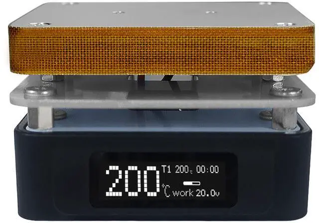 Main image of SEQURE Electric Soldering Hot Plate, 25V 95W OLED Mini Preheat Soldering Station, Timed Heating Rework Heater Lab 55MM x 55MM Plate (Only T55 Controller)
