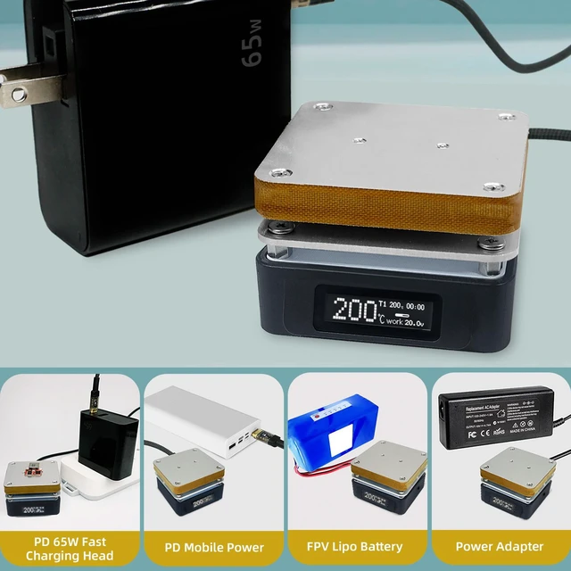 Alt view image 5 of 7 - SEQURE T55 Smart Mini Constant Temperature Adjustable Soldering Hot Plate PCB Preheating Plate LED Desoldering Support PD|QC|DC Power Supply Repair Tools for Mobile Phone