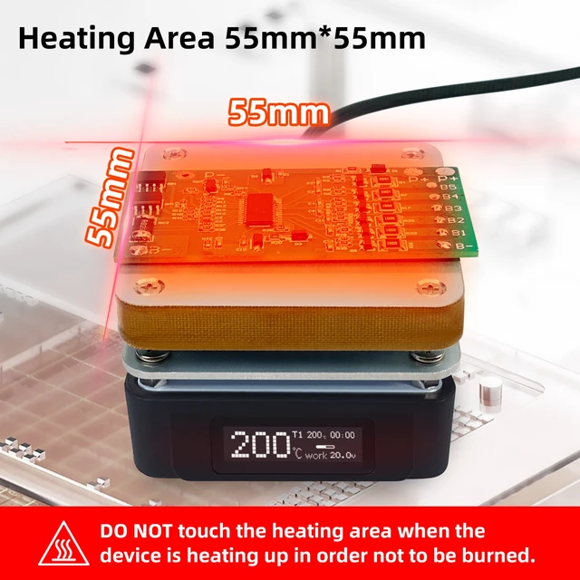 Alt view image 2 of 7 - SEQURE T55 Smart Mini Constant Temperature Adjustable Soldering Hot Plate PCB Preheating Plate LED Desoldering Support PD|QC|DC Power Supply Repair Tools for Mobile Phone