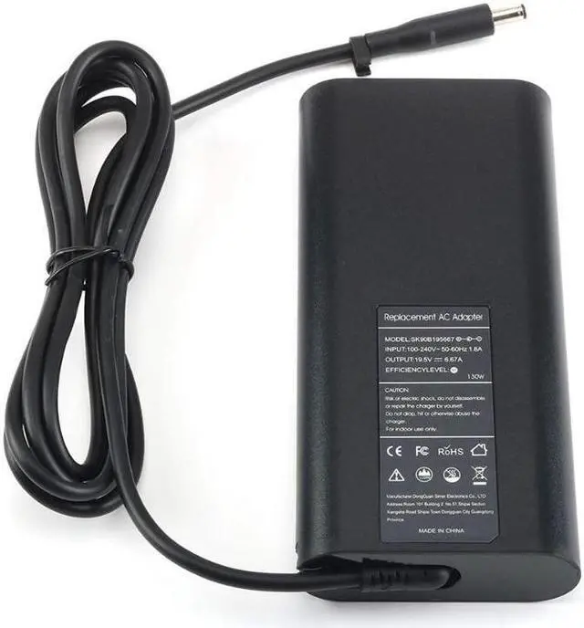 Alt view image 2 of 3 - 130W AC Adapter Laptop Charger for Dell Precision M3800 M2800 5510 5520 5540 5530 XPS 15 9530 9550 9560 9570 Inspiron 7347 7348 7459 HA130PM130 0V363H DA130PM130 06TTY6 0RN7NW RN7NW Power Supply Cord