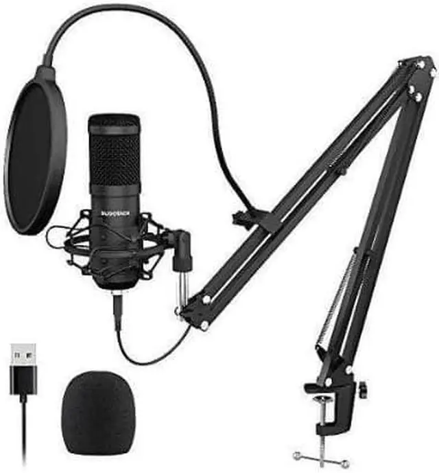 Main image of USB Streaming Podcast PC Microphone professional 192KHZ24Bit Studio Cardioid Condenser Mic Kit with sound card Boom Arm Shock Mount Pop Filter for Skype YouTuber Karaoke Gaming Recording