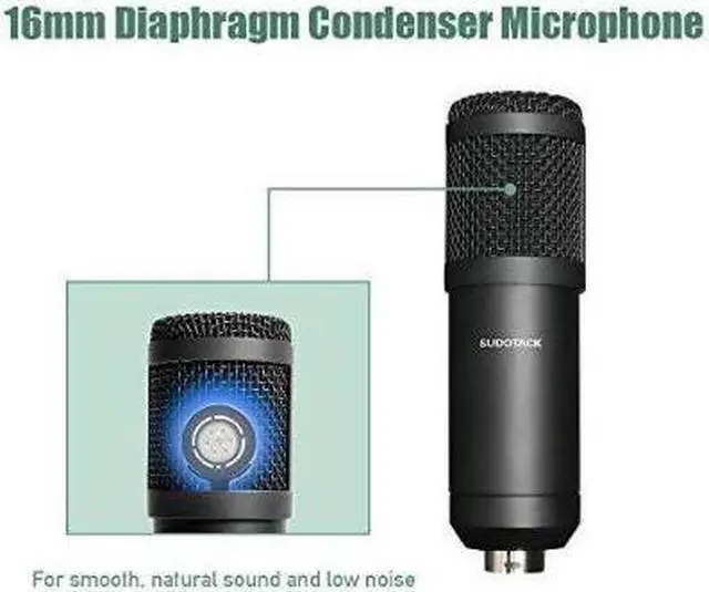 Alt view image 4 of 7 - USB Streaming Podcast PC Microphone professional 192KHZ24Bit Studio Cardioid Condenser Mic Kit with sound card Boom Arm Shock Mount Pop Filter for Skype YouTuber Karaoke Gaming Recording