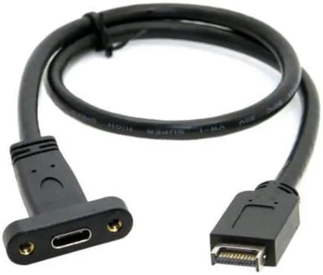 Main image of USB 3.1 Front Panel Header to USB-C Type-C Female Extension Cable 40cm with Panel Mount Screw UC-037