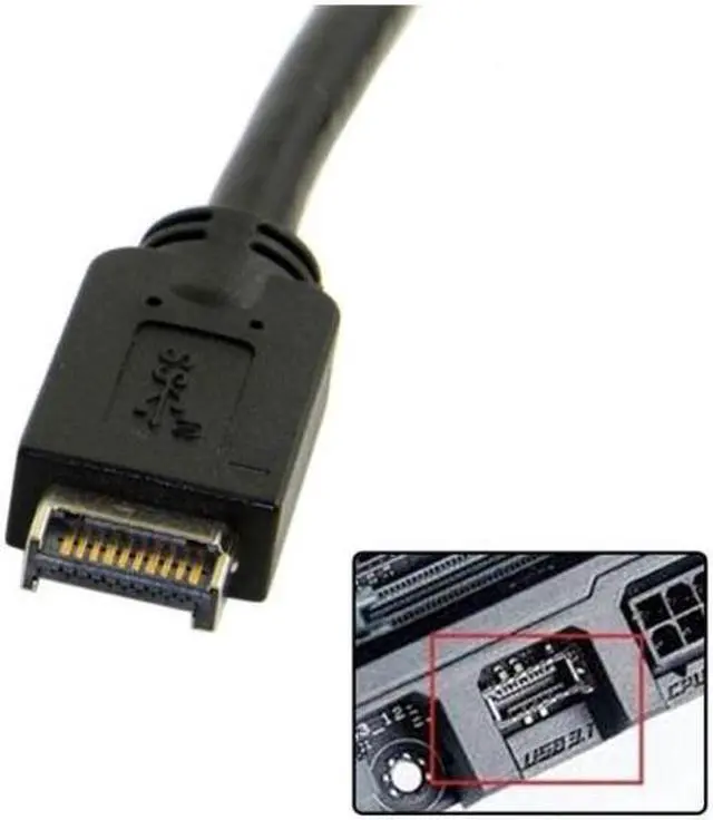 Alt view image 4 of 6 - USB 3.1 Front Panel Header to USB-C Type-C Female Extension Cable 40cm with Panel Mount Screw UC-037