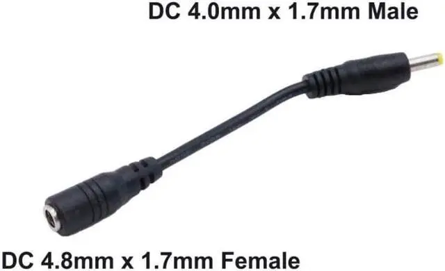 Main image of 1Pc CCTV DC Power Plug 4.0mm x 1.7mm Male To 4.8mm x 1.7mm Female Jack Extension Connector Cable Cord