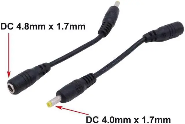 Alt view image 3 of 4 - 1Pc CCTV DC Power Plug 4.0mm x 1.7mm Male To 4.8mm x 1.7mm Female Jack Extension Connector Cable Cord