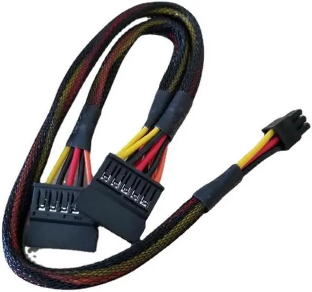 Main image of Small 6Pin to Splitter 15Pin SATA Power Cable Cord for DELL Vostro 3650 3653 3655 Desktop Computer HDD SSD Expansion Cable 50cm
