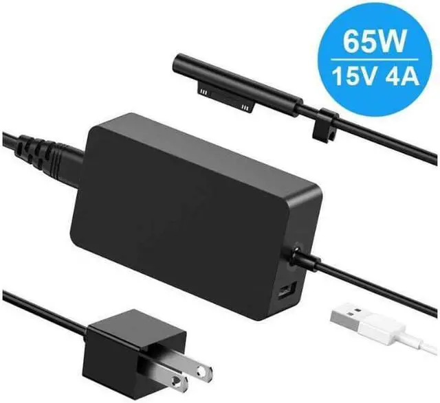 Main image of 65W Charger for Microsoft Surface Pro 7 6 5 4 3 1625 Tablet 15V 4A Adapter w/USB