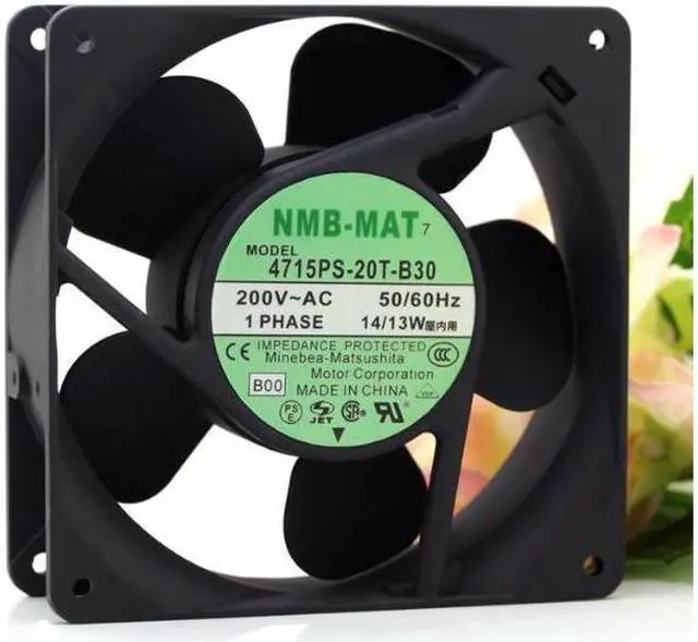 Alt view image 2 of 5 - NEW NMB-MAT 4715PS-20T-B30 200V 14/13W 12038 aluminum frame suitable for 220V industrial case cooling fan