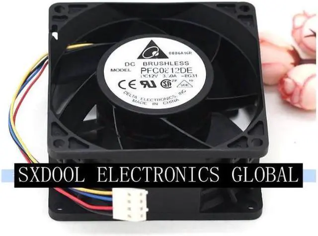 Alt view image 3 of 4 - Original DELTA PFC0812DE 8038 12V 3.30A 4 line 4-pin double bearing violence cooling fan