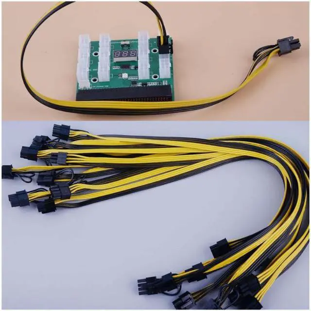 Alt view image 2 of 7 - 10pcs/lot 20cm length 6pin to 8Pin (6+2Pin) PCI-E Cable 18AWG Mining