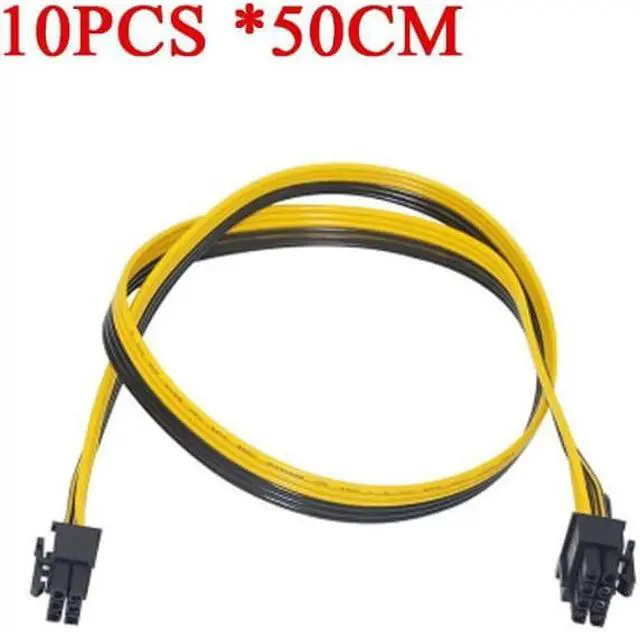 Main image of 10pcs/lot 50cm length 6pin to 8Pin (6+2Pin) PCI-E Cable 18AWG Mining