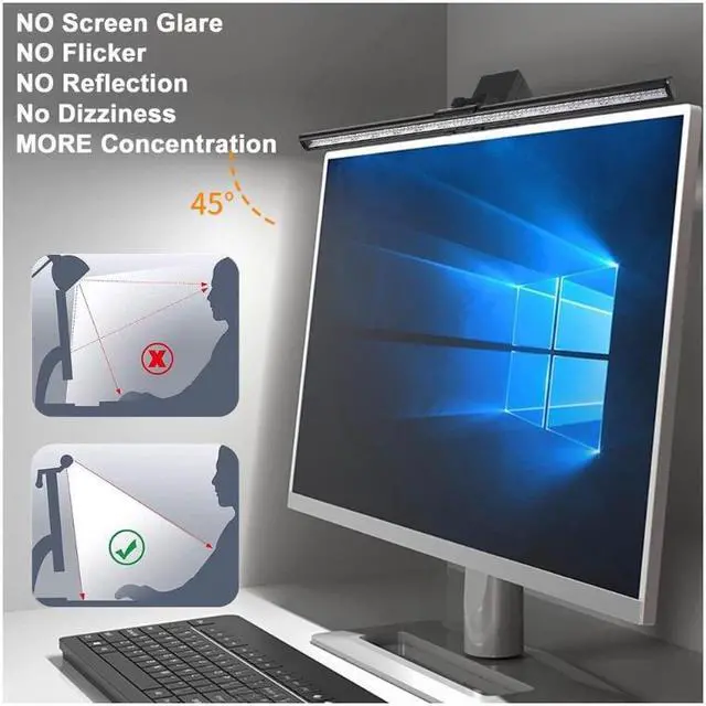 Alt view image 2 of 7 - Computer Monitor Light Bar Screen Light with Adjustable Brightness and 3 Color Temperature PC E-Reading Task Lamp with USB Powered Essential for Work and Office