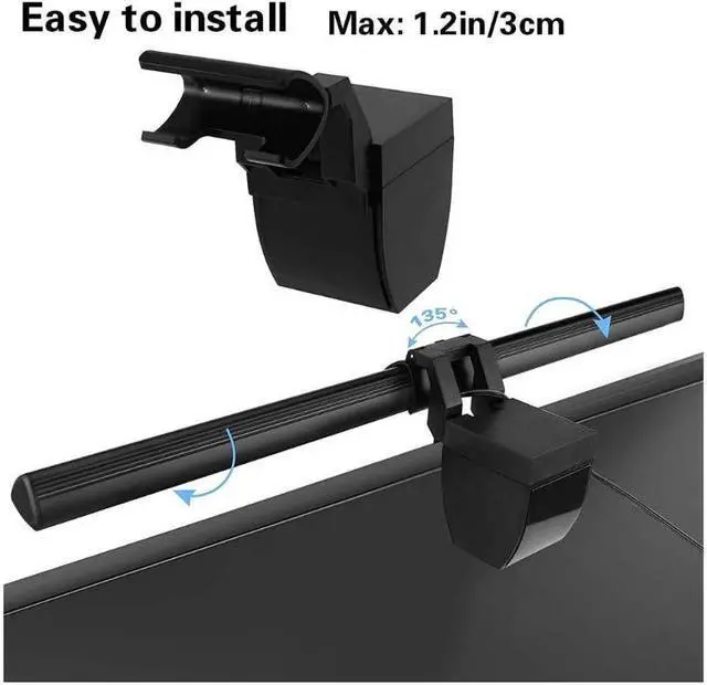 Alt view image 7 of 7 - Computer Monitor Light Bar Screen Light with Adjustable Brightness and 3 Color Temperature PC E-Reading Task Lamp with USB Powered Essential for Work and Office