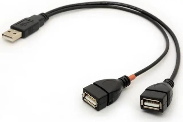 Alt view image 2 of 6 - USB Cable Y Splitter USB 2.0 Power Enhancer Hub Adapter Data Charger Cable Extension Code Type a 30cm (1 Male to 2 Female)