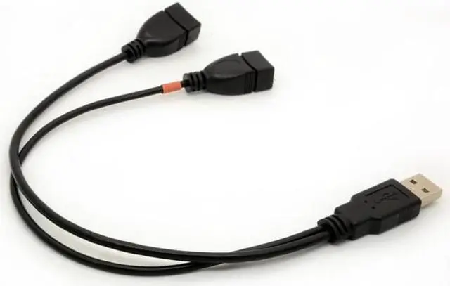 Alt view image 6 of 6 - USB Cable Y Splitter USB 2.0 Power Enhancer Hub Adapter Data Charger Cable Extension Code Type a 30cm (1 Male to 2 Female)