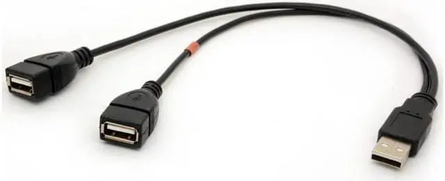 Alt view image 5 of 6 - USB Cable Y Splitter USB 2.0 Power Enhancer Hub Adapter Data Charger Cable Extension Code Type a 30cm (1 Male to 2 Female)