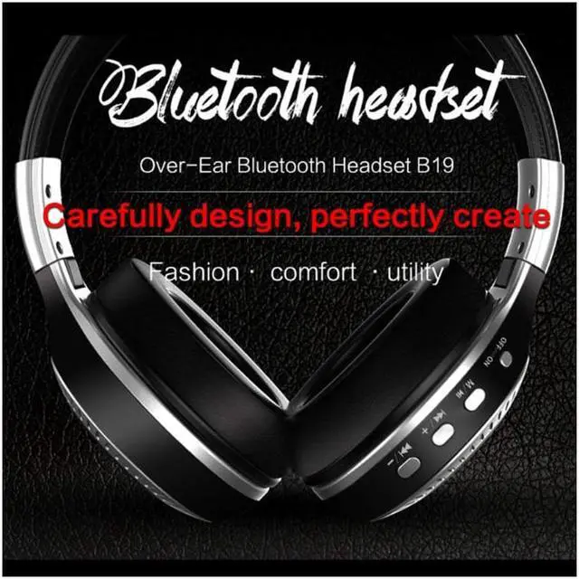 Alt view image 3 of 7 - Zgeer Wireless Bluetooth Headphones LED Display Screen Headset Stereo Handsfree with Mic FM Radio TF Card Slot for Computer PC Smartphone