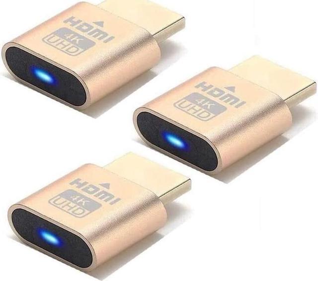 Main image of HDMI Dummy Plug 4K High Resolution Virtual Monitor Display Emulator New Generation Headless Display Adapter Compatible with Windows Mac OSX Linux, 3Pack