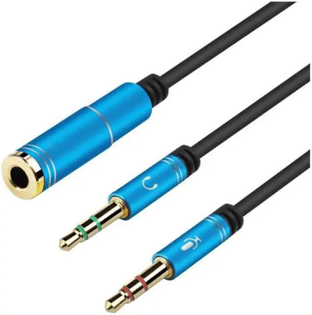 Main image of 3.5mm Headphone Stereo Audio Mic Y Splitter,Dual 3.5 mm Plug (Audio + Microphone) to 4 Pole Comob Jack Aux Adapter for 4 pin 3.5mm Plug Smartphone Earphone