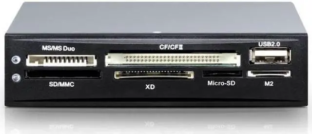 Alt view image 2 of 3 - Anicorn U2CR35MA Metal Case 3.5" Floppy Bay Front Panel SDHC Micro SD MMC CF XD TF Flash Memory Internal All In 1 USB 2.0 Card Reader w/ USB Port Hub